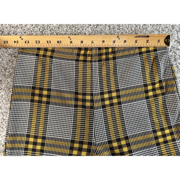 TopShop Dress Pants Womens 8 Plaid Black & Yellow Retro 1970's Vibe Bootcut - Picture 3 of 5